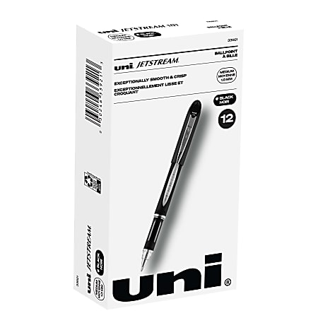  Office Depot® Brand Felt-Tip Porous Pens, Medium Point, 1.0  mm, Black Barrels, Black Ink, Pack Of 12 Pens : Office Products