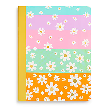 Eccolo CompBook, 7-1/2” x 9-3/4", 1 Subject, College Rule, 80 Sheets, Daisies