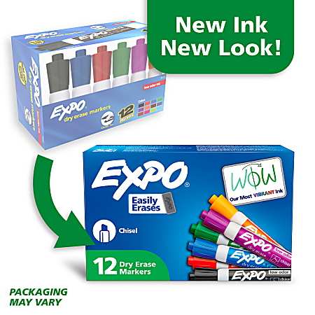 EXPO Dry Erase Markers, Low Odor Fine Tip, Assorted Vibrant Colors, Pack of  21