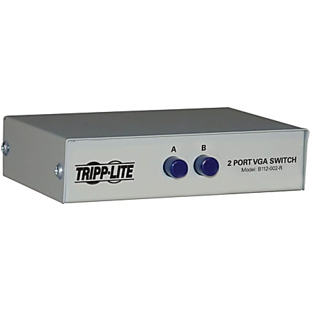 Tripp Lite 2-Port Manual VGA/SVGA Video Switch 3x HD15F Metal - 1600 x 1280 - VGA, SVGA - 2 Input Device - 1 Output device - 2 x VGA In - 1 x VGA Out