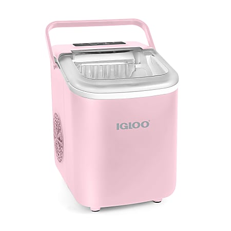 Igloo 26 Lb Automatic Self-Cleaning Portable Countertop Ice Maker Machine With Handle, Pink, Total Qty 1