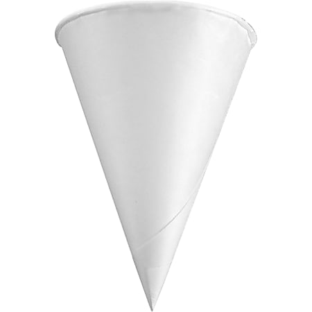 Konie Rolled Rim Paper Cone Cups - 4.50 fl oz - Cone - 200 / Pack - White - Wax Paper - Cold Drink, Beverage