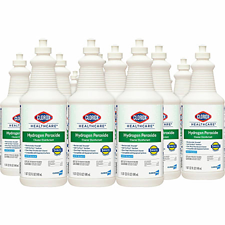 Clorox Healthcare Pull-Top Hydrogen Peroxide Cleaner Disinfectant - Ready-To-Use Liquid - 32 fl oz (1 quart) - 276 / Bundle - Clear