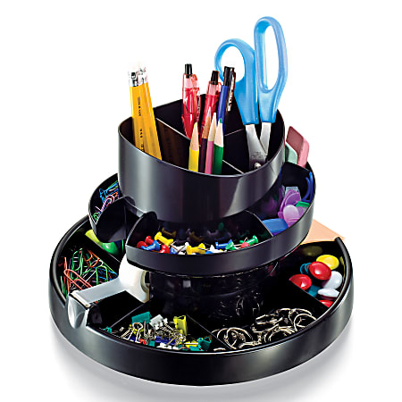 Office Depot® Brand 30% Recycled Deluxe Rotary Organizer, Black