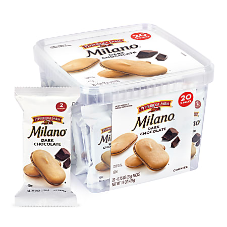 Pepperidge Farm Double Dark Chocolate Milano Cookies 0.98 Oz Box