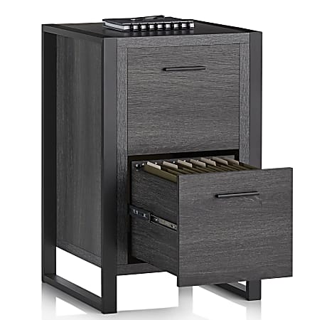 Realspace DeJori 20 D Vertical 2 Drawer File Cabinet Charcoal