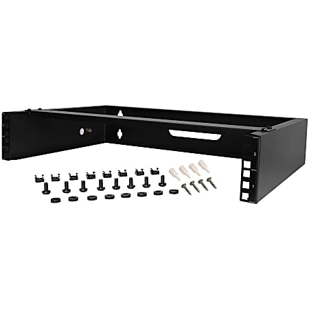 StarTech.com 2U Wall Mount Rack, 14in Deep, 19 inch Wall Mount Network Rack, Wall Mounting Patch Panel Bracket for Switch/IT Equipment - 2U Wall Mount rack for networking equipment - 19in wallmount patch panel bracket - Mount depth 14in - 77lb Capacity