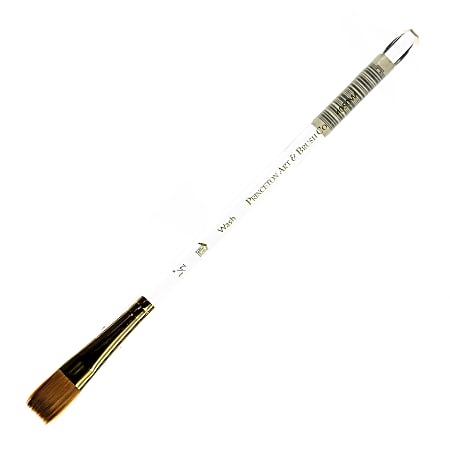 Princeton Series 4050 Heritage Synthetic Sable Watercolor Short-Handle Paint Brush, 1/2", Wash Bristle, Sable Hair, Red