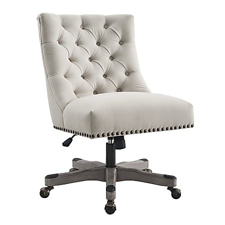 Linon Dara Fabric Mid-Back Home Office Chair, Natural/Gray Wash