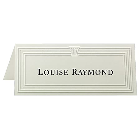 First Base Overtures Embossed Tent Cards, 1 13/16" x 4 1/4", 30% Recycled, Ivory, Pack Of 60
