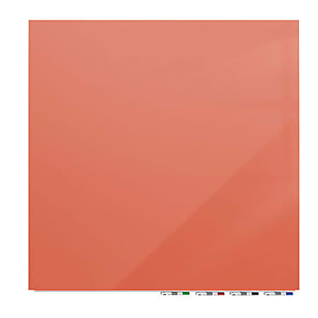 Ghent Aria Low Profile Glassboard, Magnetic, 48"H x 48"W, Square, Peach