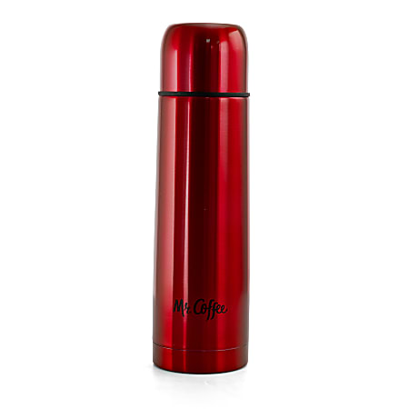 Mr. Coffee Javelin Stainless Steel Travel Thermal Bottle, 16 Oz, Red