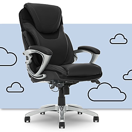 Serta AIR Health Wellness Ergonomic Bonded Leather High Back Executive Office Chair Black