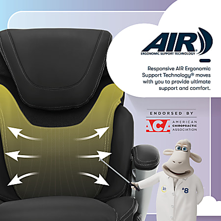 Serta AIR Health Wellness Ergonomic Bonded Leather High Back