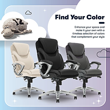 Serta AIR Health Wellness Ergonomic Bonded Leather High Back