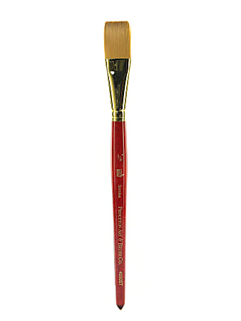Princeton Series 4050 Heritage Synthetic Sable Watercolor Short-Handle Paint Brush, 3/4", Stroke Bristle, Sable Hair, Red