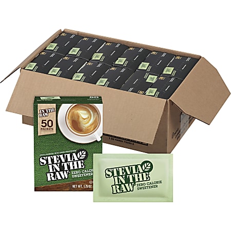 Stevia In The Raw Natural Sweetener Packets - Stevia Flavor - Natural Sweetener - 50/Box - 12 / Carton