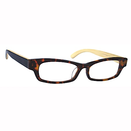 ICU Reading Eyewear, Acetate Front With Sustainable Stained Bamboo, Black/Tortoise, +1.25