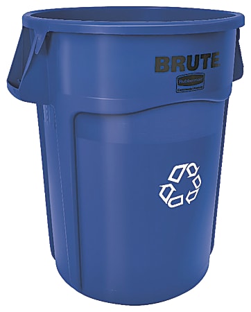 Rubbermaid® Brute® Round Recycling Container, 24" W x 31 1/2"H, Blue