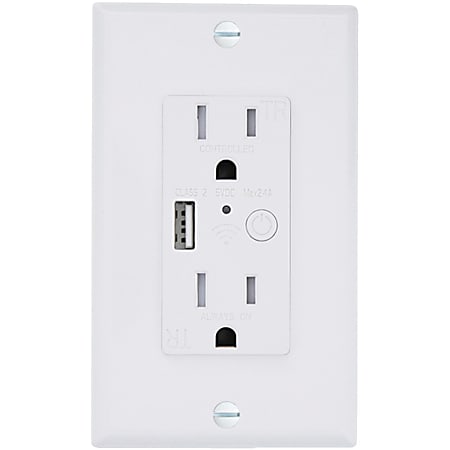 Energizer Wi Fi Smart In Wall Power Outlet Receptacle with USB