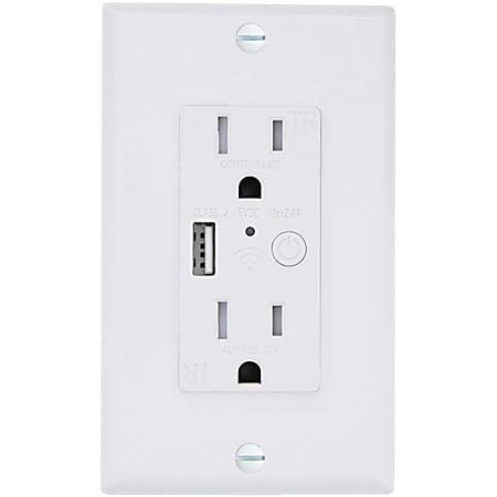 Smart WiFi USB Wall Outlet with Type-C & Type-A Ports, in-Wall Plug Socket  Receptacle 15A