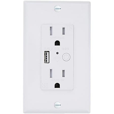 Energizer Wi-Fi® Smart In-Wall Power Outlet Receptacle with