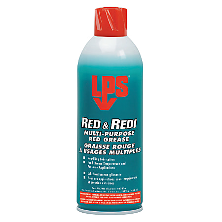 Red and Redi Multi Purpose Red Grease, 16 oz Aerosol Can