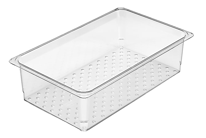 Cambro Camwear GN 1/1 Size 5" Colander Pans, Clear, Set Of 6 Pans