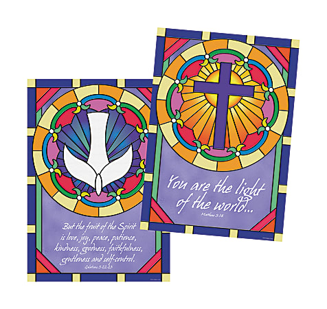 Barker Creek® Poster Duet Set, Stained Glass, Pack Of 2