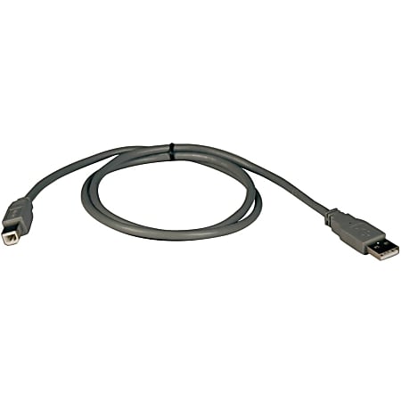 Eaton Tripp Lite Series USB 2.0 A to B Cable (M/M), 3 ft. (0.91 m) - Type A Male USB - Type B Male USB - 3ft