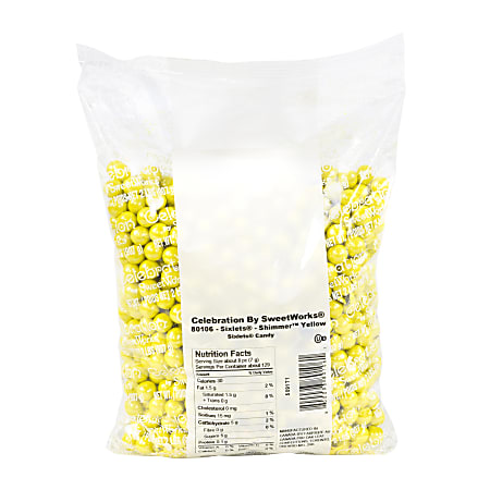 Sweetworks Sixlets Balls, Shimmer Yellow, 2-Lb Bag
