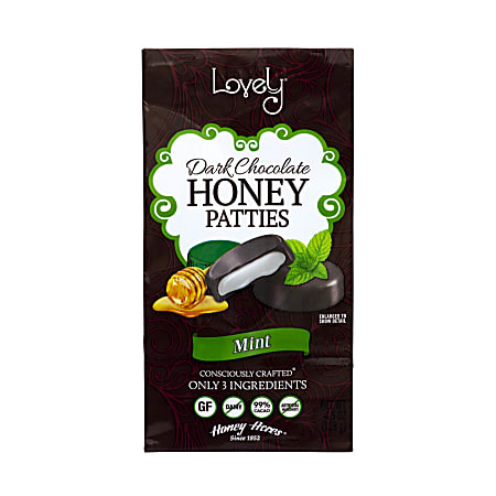 Lovely Dark Chocolate Honey Mint Chocolate Patties, 4.5 Oz Bag, Pack Of 3 Bags