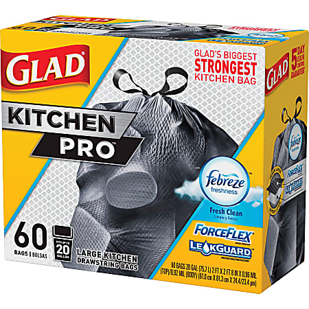 Glad ForceFlex KitchenPro 20-gal Drawstring Bags 