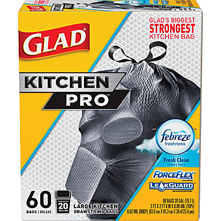 Glad ForceFlex KitchenPro 20-gal Drawstring Bags