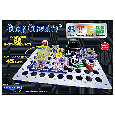 Elenco Electronics Snap Circuits STEM Circuit Building Set, Multicolor, Grades 3 – 12