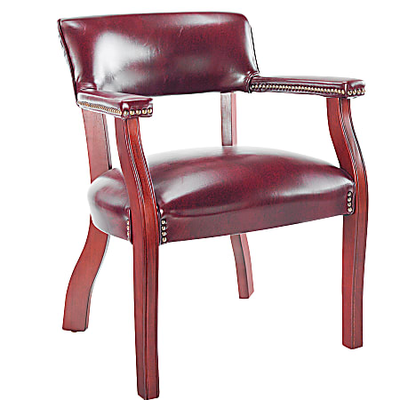 Alera® Traditional Guest Chair With Arms, Burgundy/Mahogany