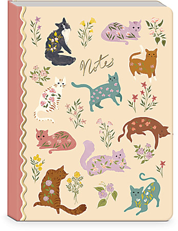Punch Studio Softcover Journal, 6” x 8-1/4”, Legal Rule, 208 Pages, Cats