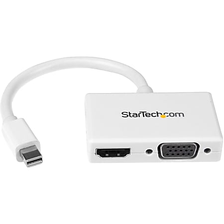 StarTech.com Travel A/V Adapter - 2-in-1 Mini DisplayPort to HDMI or VGA Converter - White - Connect a Mini DisplayPor - MDP2HDVGAW