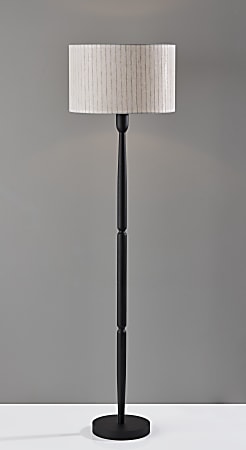 Adesso Nigel 61"H Floor Lamp, Linen/Black