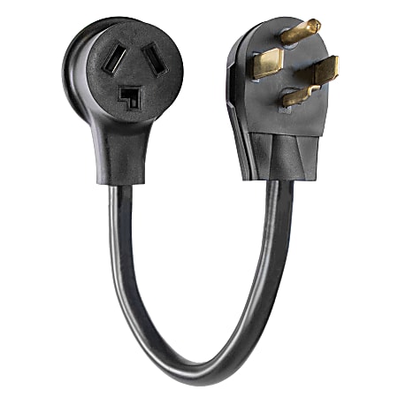 Certified Appliance Accessories&reg; 4-Prong To 3-Prong Dryer Cord Adapter, 1-1/2&rsquo;, Black, CERT4T3AD