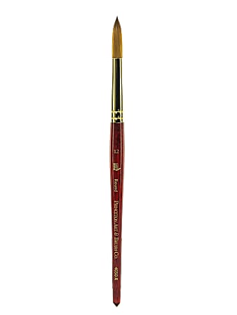 Princeton Series 4050 Heritage Synthetic Sable Watercolor Short-Handle Paint Brush, Size 12, Round Bristle, Sable Hair, Red