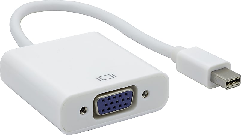 Ativa™ Mini Display Port Male To VGA Female Pigtail, White, 27522