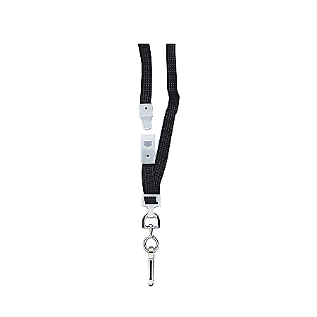 SICURIX Breakaway Lanyard, 36", Black, Box of 12