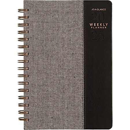 2025-2026 AT-A-GLANCE® Signature Collection Weekly/Monthly Planner, 5-1/2" x 8-1/2", Black, January To January, YP20005