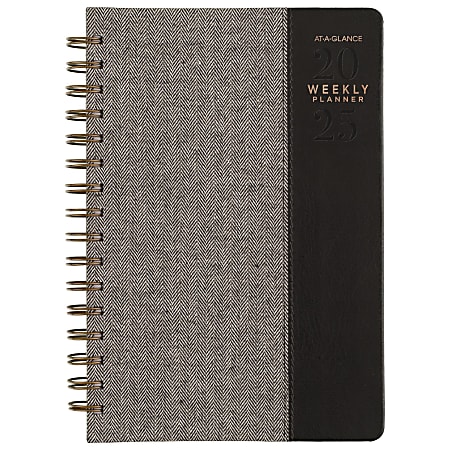 2025-2026 AT-A-GLANCE® Signature Collection Weekly/Monthly Planner, 5-1/2" x 8-1/2", Black, January To January, YP20005