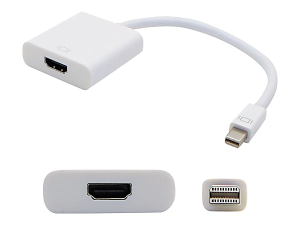 AddOn 8in Mini-DP to HDMI Adapter Cable - Adapter - Mini DisplayPort male to HDMI female - 7.9 in - white