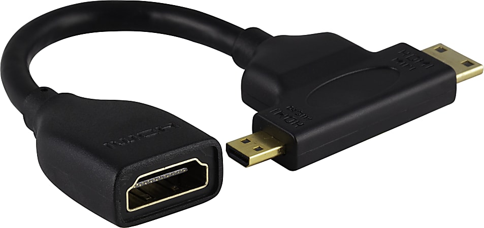 Ativa HDMI to Mini Micro HDMI Adapter Black 27525 - Office