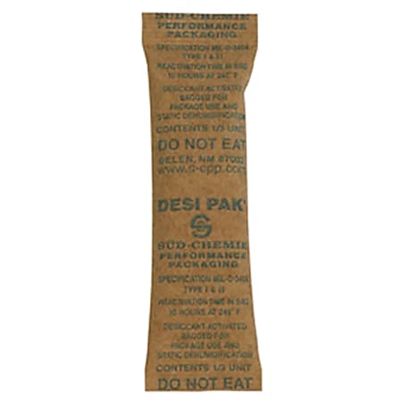 Partners Brand Kraft Clay Desiccant Bags - 5 Gallon Pail 1" x 3 1/2" x 1/4", Case of 700