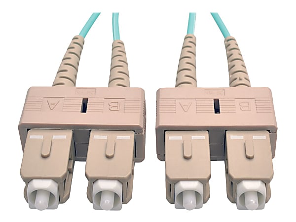 Eaton Tripp Lite Series 10Gb Duplex Multimode 50/125 OM3 LSZH Fiber Patch Cable (SC/SC) - Aqua, 3M (10 ft.) - Patch cable - SC multi-mode (M) to SC multi-mode (M) - 3 m - fiber optic - duplex - 50 / 125 micron - OM3 - aqua blue