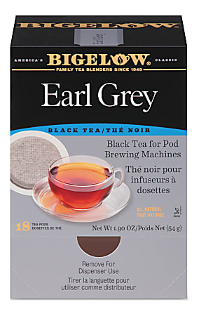 Bigelow® Earl Grey Tea Single-Serve Pods, 1.9 Oz, Box Of 18
